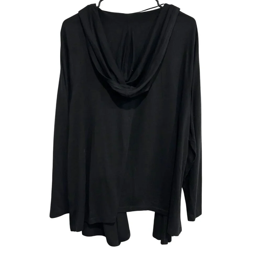 Sonoma Womens Black Hooded Cardigan Size 2X - Picture 2 of 9